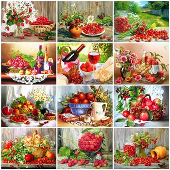 

HUACAN Painting By Number Fruit Drawing On Canvas Hand Painted Paintings Food Art Gift DIY Pictures By Numbers Kits Home Decor