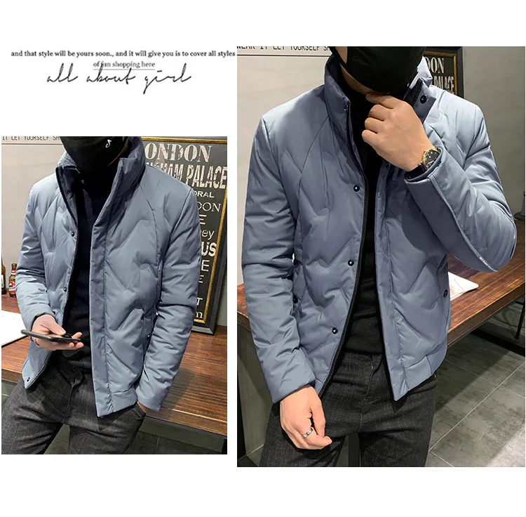 Short Stand Collar down Jacket Men's Japanese-style Slim Fit Korean-style Warm Coat Xj03 down Feather-185