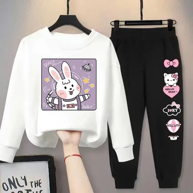 2022 New Children Girls Clothes Sets Autumn Spring Long Sleeve Sweater + Pants Fashion Kids Clothing Suits Boutique Tracksuit A4
