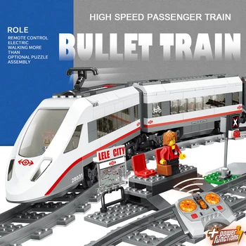 

CITY RC The High speed Passenger Train Bricks with motor Educational Stacking Building Blocks boys birthday Toys for kids gift
