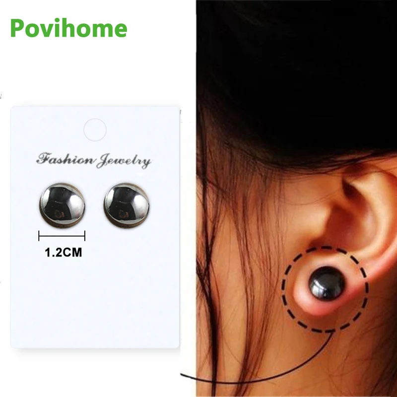 1 Pair Magnetic Slimming Earrings Lose Weight Magnetic Health Jewelry Acupoints Earring Therapy Weight Loss Ring C1892