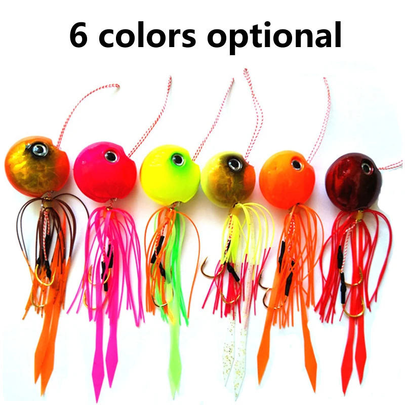 40g/50g/60g/70g/80g/90g Colorful Lead Octopus Jig Head With Silicone Skirt Buzzbait Saltwater Fishing Lure Artificial Hard Bait 40g/50g/60g/70g/80g/90g Colorful Lead Octopus Jig Head With Silicone Skirt Buzzbait Saltwater Fishing Lure Artificial Hard Bait
