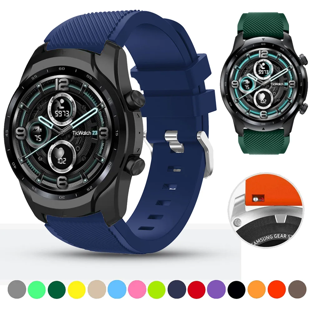 Ремешок силиконовый для TicWatch Pro &amp 3 E2 S2 быстросъемный браслет наручных часов Pro3 22