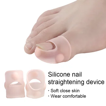 

2Pcs Silicone Nail Orthodontic Device Recover Toenails Nail File Light Skin Tone Pedicure Tool Professional Nail Art Tool
