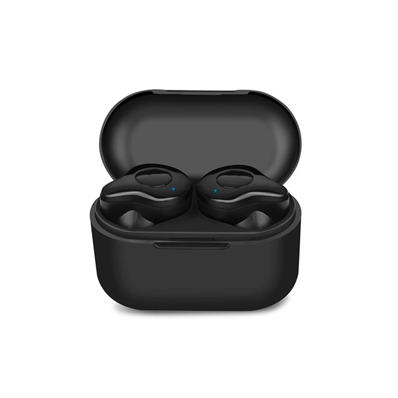 Черный LEORY Беспроводные bluetooth 5,0 мини наушники TWS CVC с шумоподавлением HiFi наушники с сенсорным управлением Водонепроницаемая гарнитура с HD микрофоном - Цвет: Черный