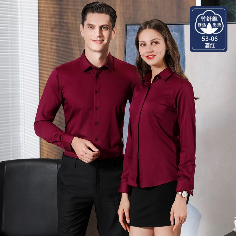 Bamboo Fiber Men Shirt Long Sleeve Luxury Solid Stretch Comfort Soft Square Collar Brand Formal Slim Fit Non Iron Smooth Camisa