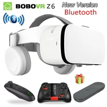Новейшие Bobo vr Z6 VR очки беспроводные Bluetooth VR гарнитура Android IOS Удаленная реальность VR 3D картонные очки 4,7-6,2 дюймов