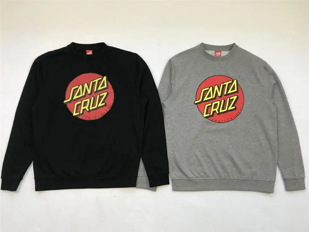 

Original Santa Cruz Autumn Winter Fleece Hoodie Harajuku track Print Pullover Thick Loose Women Fleeces Sweatshirt Casual Coat