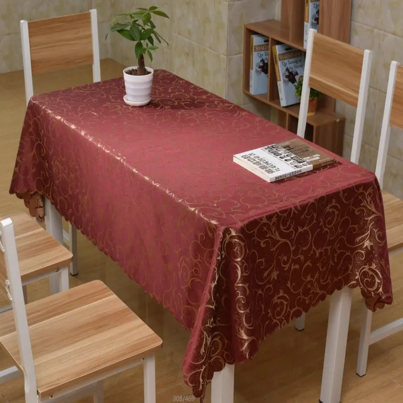 wine red 10 шт. прямоугольная жаккардовая скатерть из полиэстера для ресторана, вечерние скатерти для украшения отеля, банкета, свадьбы, обеденная скатерть - Цвет: wine red