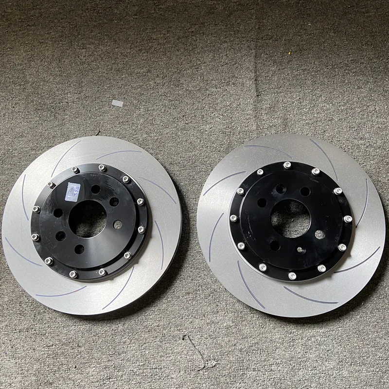 high performance slotted brake disc two piece
