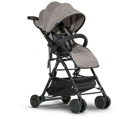 Детская коляска, ультра-светильник, переносная, может лежать, складывается, высокий пейзаж, детская коляска для автомобиля, детский ручной зонт - Цвет: Dark Brown