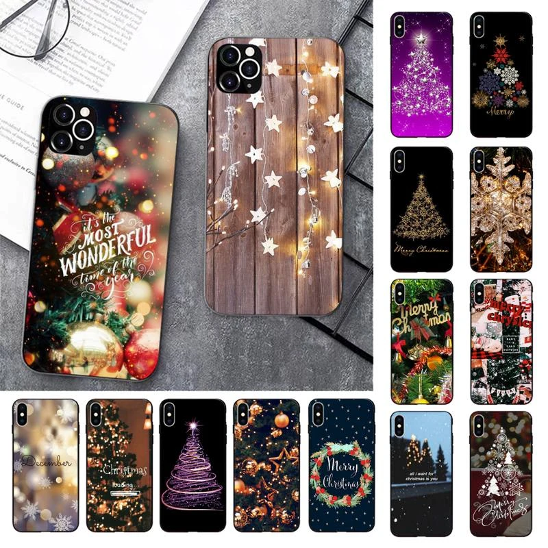 Marry Christmas Holiday Tree New Year Phone Case for iPhone 13 11 12 pro XS MAX 8 7 6 6S Plus X 5 5S SE 2020 XR case iphone 12 pro max cover
