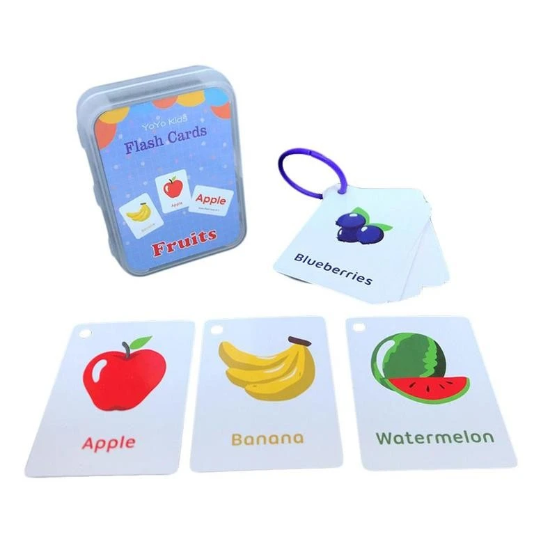 Flash Cards for Children Memory Training Early Learning English Flash Card Fruit Alphabet Shape Pattern Learning Educational Toy plush toys for babies