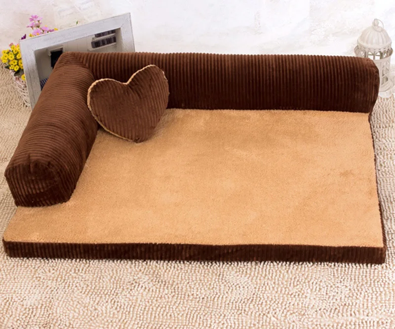 Brown Роскошный большой диван-кровать для собаки, кошки, питомца, подушка для больших собак, моющееся гнездо для кошки, плюшевого щенка, коврик для питомника, квадратная Подушка для домашнего питомца - Цвет: Brown