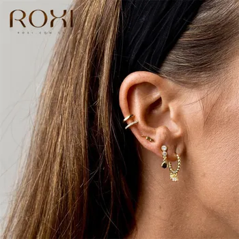 

ROXI Fashion Minimalist Jewelry 100% 925 Sterling Silver Earrings Cute Tiny Lightning Shape Small Stud Earrings for Women Gifts