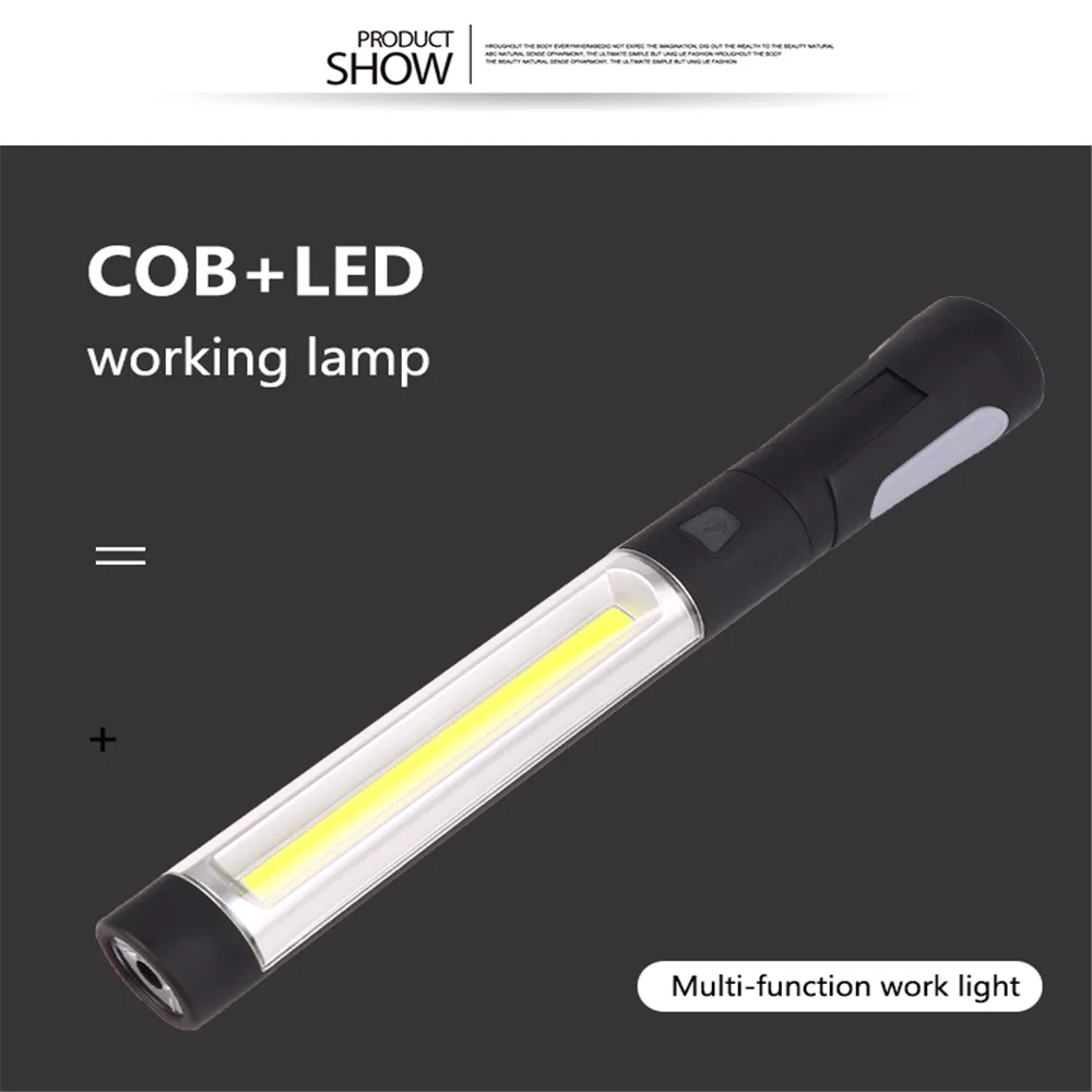LED 3 Modes Bright Flashlight Work Light COB Rechargeable Work Lights with Magnetic Base 360 Rotate and Inspection Light