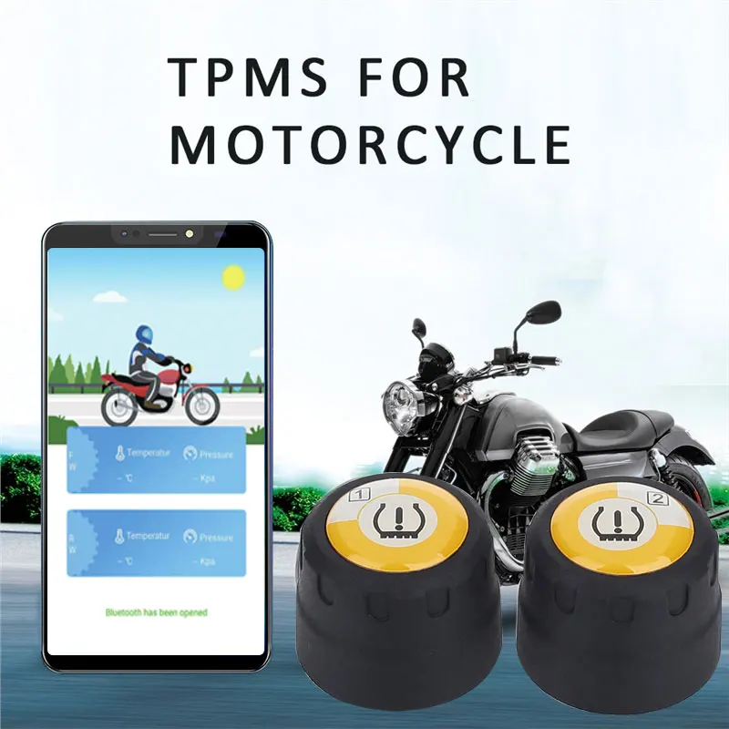 Водонепроницаемый Bluetooth Tpms с 2 датчиками беспроводной мотоцикл мобильный телефон приложение обнаружения беспроводной Tpms черный мотоцикл Tpms