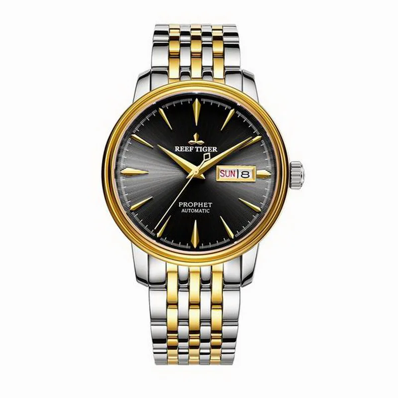 automatic watch p5 Мужские автоматические часы, наручные часы, мужские часы Reef Tiger, люксовый бренд, водонепроницаемые механические наручные часы со стальным ремешком, relogio RGA8236 - Цвет: automatic watch p5