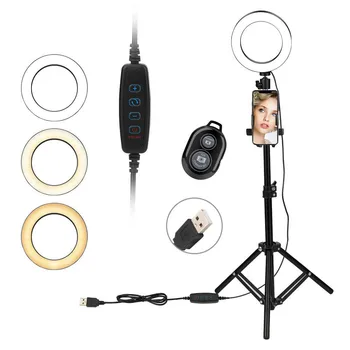 

9 inch Bluetooth LED Selfie Ring Light Fill Light Tripod Stand Phone Holder for You-Tube Video/Photography Photo Studio Lamp Kit