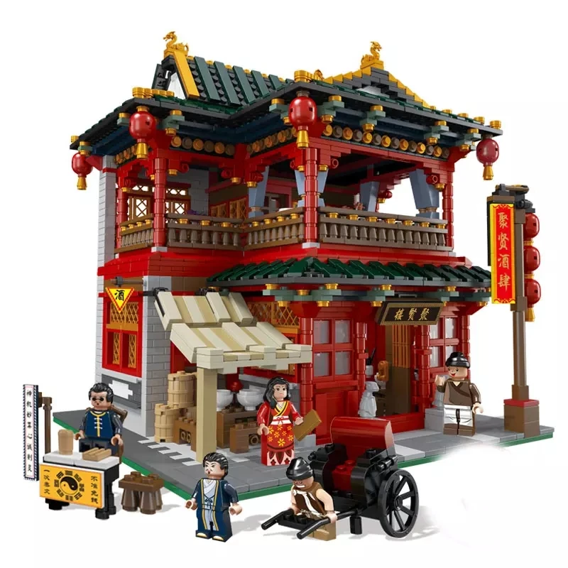 3267 шт. XINGBAO строительные блоки XB-01002 Moc Creator китайская городская серия Китайский паб традиционные китайские архитектурные Кубики Игрушки