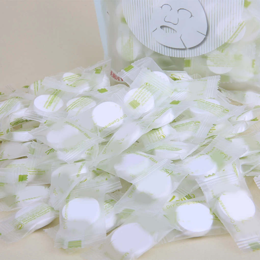 Facial Non-woven Compressed Masque 100PCS/Set Disposable Wrapped Masks Sheets Tablets for DIY Skin Care
