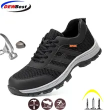 Дышащая защитная обувь; мужская летняя легкая рабочая обувь со стальным носком и мягкой подошвой; безопасные рабочие ботинки для мужчин
