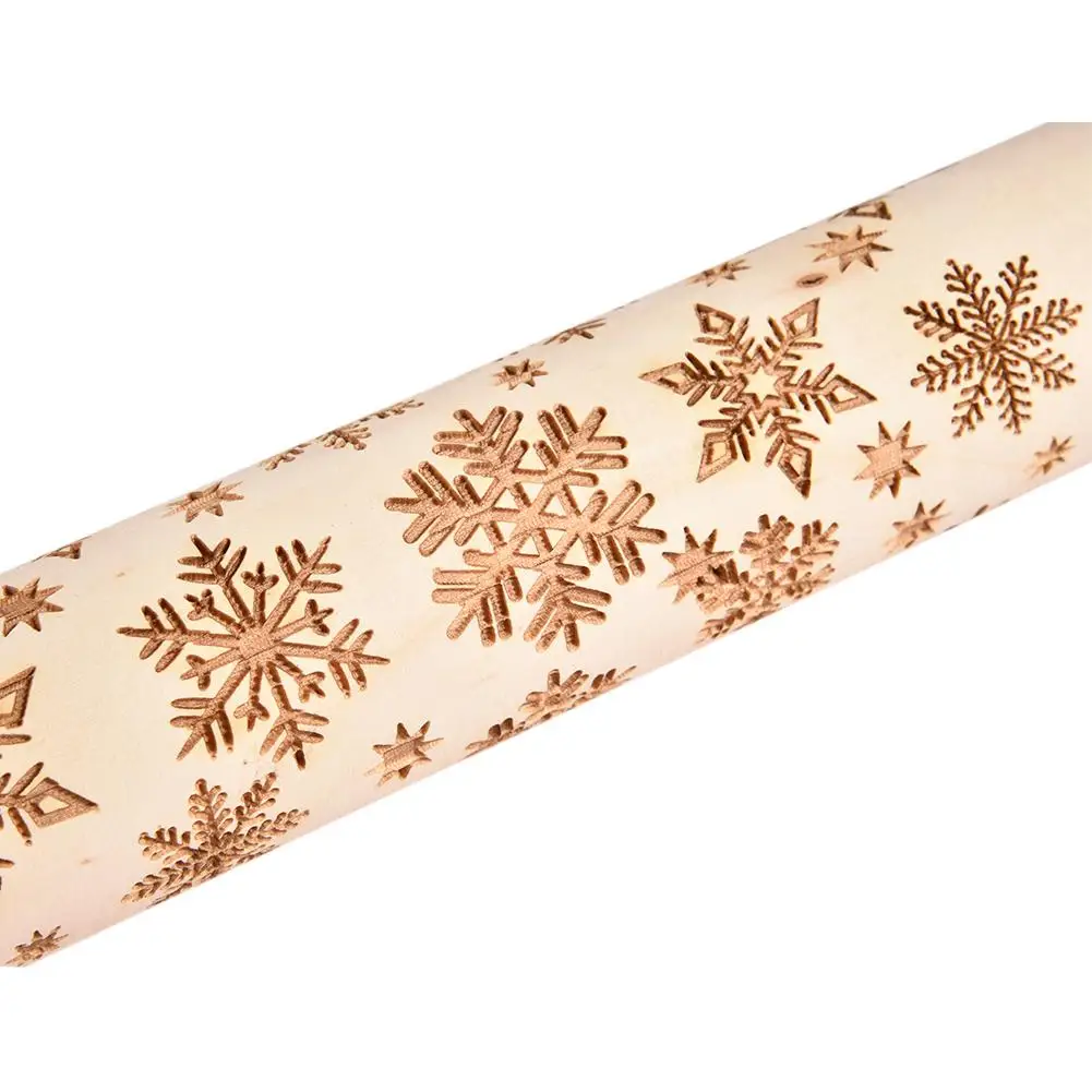 Печатные тисненые лазерные гравированные миллионные снежинки rolling pin печенья Прокат рулонов pin