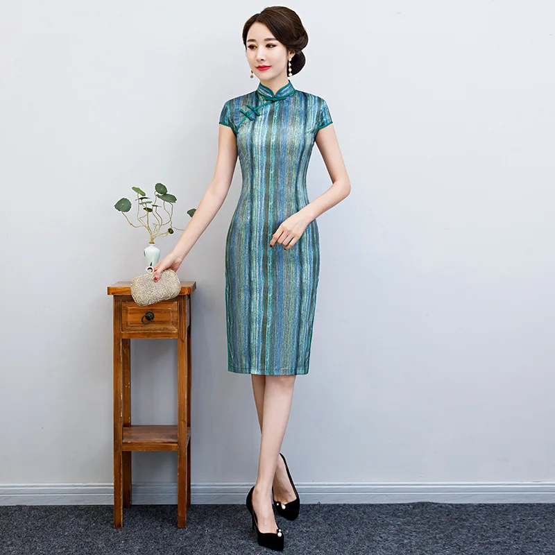 Сексуальное традиционное китайское платье Vestidos женские атласные Qipao Мини Cheongsam цветочный размер M-4XL