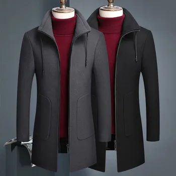 

2019 New Long Good Quality Zipper Men Jacket Wool