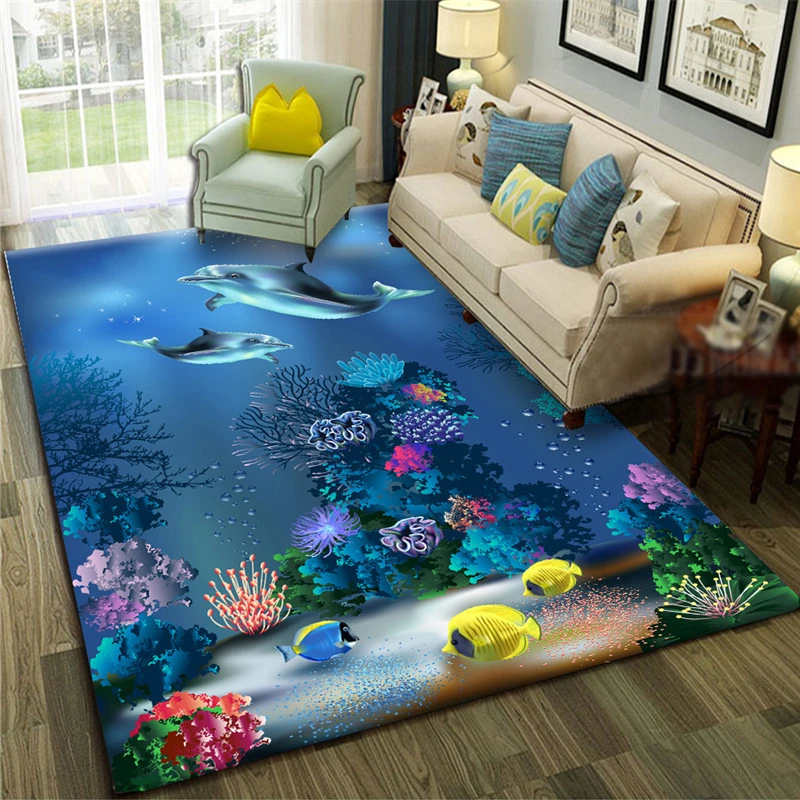 Tapis De Mer 3d Requin Poisson Chambre D Enfants Grands Tapis Coussin De Table Chambre A Coucher Chevet Canape Salle De Jeux Pour Bebe Personnalise Aliexpress