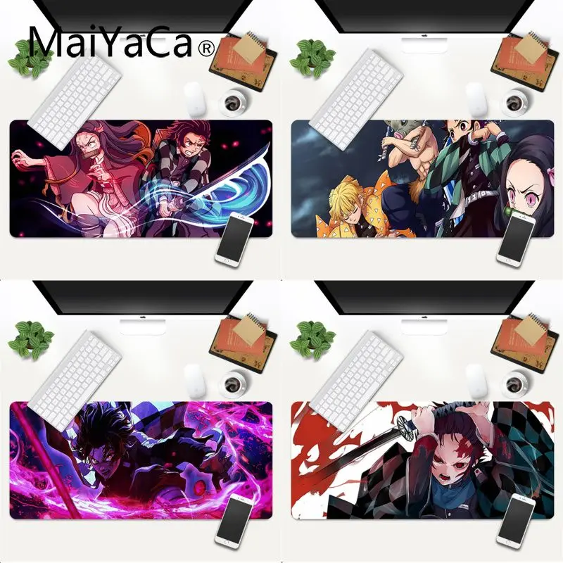

Slayer Kimetsu No Yaiba Natural Rubber Gaming mousepad Desk Mat Gaming Mouse Pad Large Deak Mat 600x300mm for overwatch/cs go