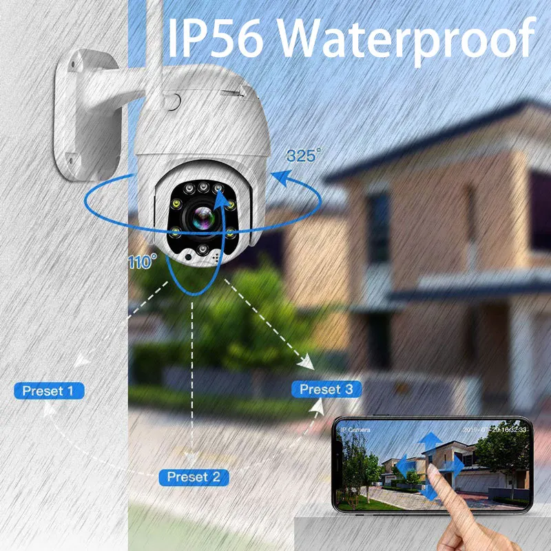 Горячая 1080P Wifi PTZ IP Камера уличная Беспроводная облачная камера для хранения 2MP 4X зум скорость купольная Авто слежение ИК дома Surveilance CCTV