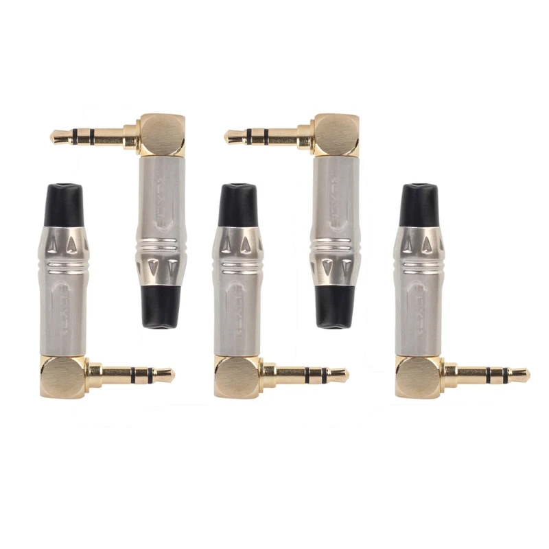 

Audio Connector 3.5mm Jack Stereo 3 Pole Right Angle Male Plug Audio Soldering 634A