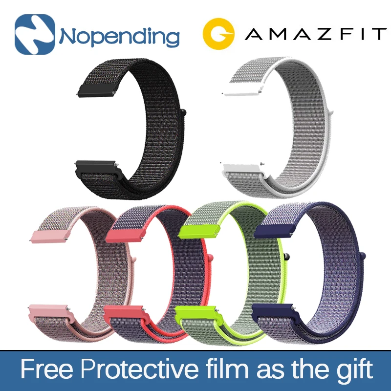 

Amazfit Bracelet Replacement Watch Band for Huami Amazfit GTR Stratos Loop Nylon Canvas Black/Silver/Pink/Blue/greenStrap