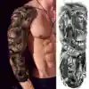 Full Arm Temporary Tattoos Sleeve For Men Women Realistic Fake Tatoos Warrior Lion Tiger Flower Tatoo Sticker Black Totem Maori 6