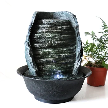 

2020 New Desktop Rockery Figurines FengShui Water Fountain Resin Decorative Fountains Indoor Water Fountains Craft Home Decor