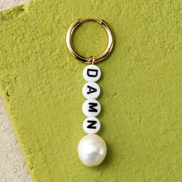 1 single earring Натуральный Жемчуг пресной воды Boho Висячие серьги для женщин Подарки Свадебные Висячие серьги ювелирные изделия безделушки Femme C серьги с символами - Окраска металла: 1 single earring