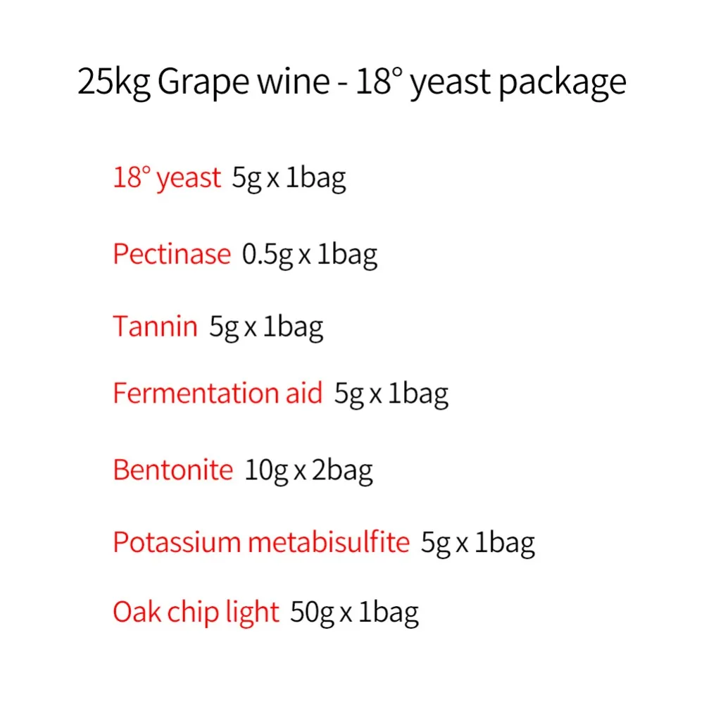25 кг пекарские дрожжи активные сухие винные дрожжи драп кислота старение 18% vol танины пехтиназы брожения помощь бентонит дубовый чип