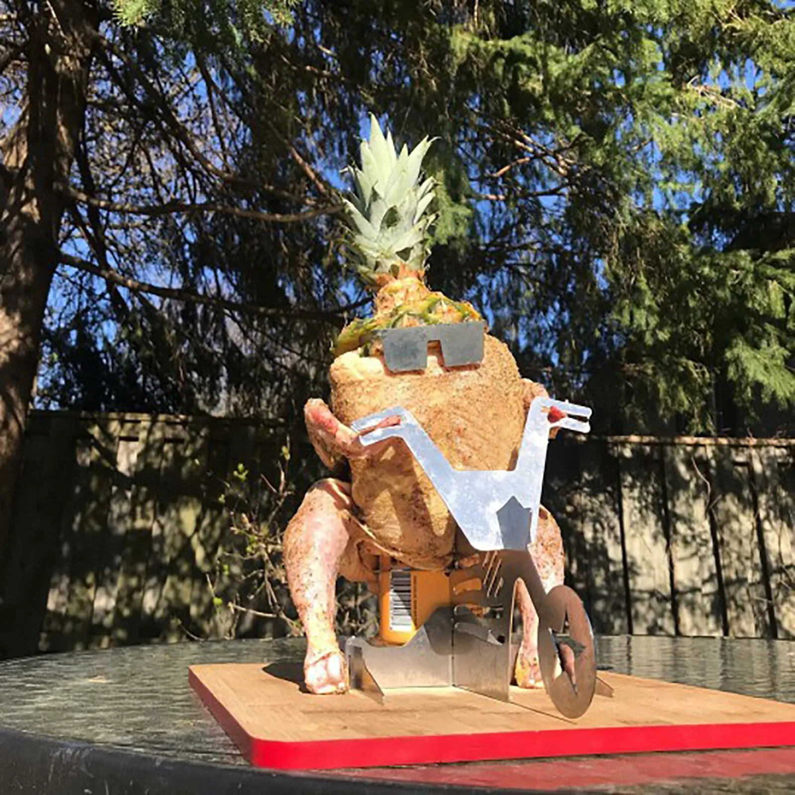 Портативная подставка для курицы пиво американский мотоцикл барбекю стойка из