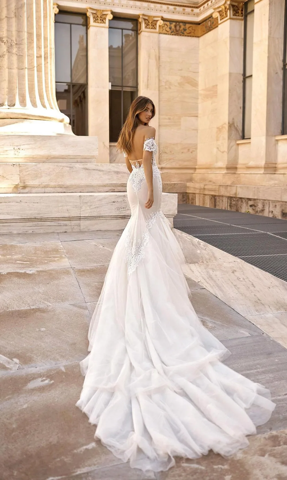 Vestido De Novia белое Тюлевое свадебное платье русалки Элегантное Атласное белое свадебное платье роскошное кружевное свадебное платье невесты большого размера