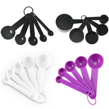 

Hoomall 5PCs/se Plastic Measuring Spoons Stackable Set for Cooking Baking DIY Food Scale Kitchen Tool