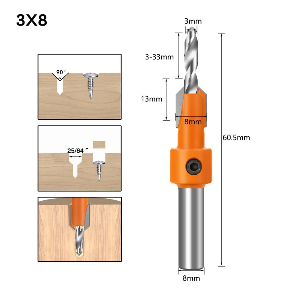 Foret À Fraise 3-10mm À Tige Ronde, Mèches Coniques Réglables Pour Le Bois  Avec Clé Allen, Outil De Perçage Pour Le Travail Du Bois - Foret -  AliExpress