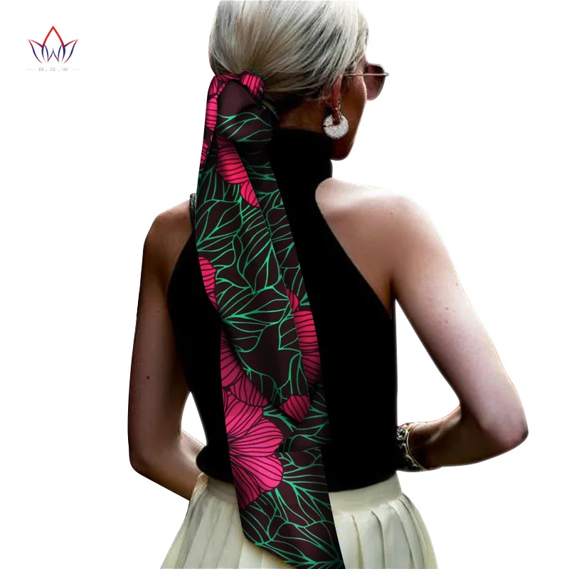 BRW Boho шикарный Африканский принт узел лента для волос Лариат фторуглеродная леска аксессуары для волос Африканский Воск Печать Ткань аксессуары WYB368