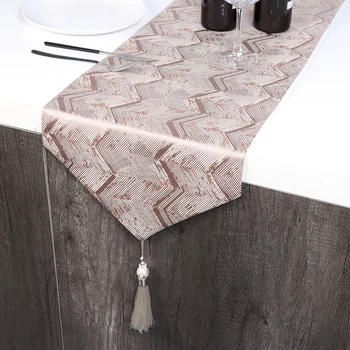 

Classic Texture Nordic Geometry Linen Table Runner Practical Creative Design Dining Room Banquet Party Tassels Tablecloth