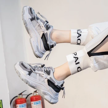 

2020 Winter Platform Sneakers For Women Chunky Shoes Brand Fashion Walking Trainers Mesh Casual Shoes Woman Vulcanized Shoes New