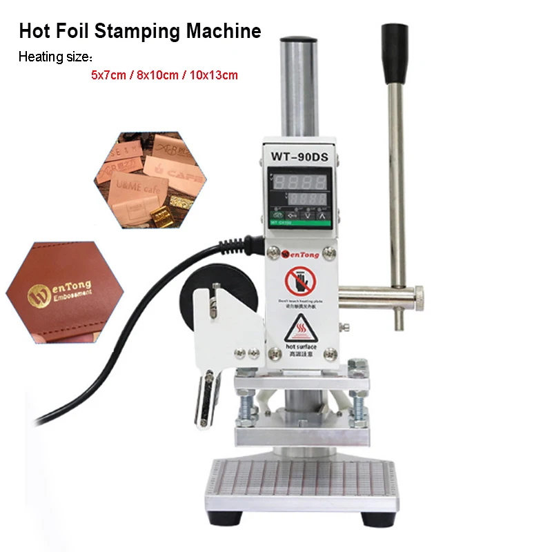 Manual Embossing Bronzing Machine Leather PU Hot Foil Stamping Heat Press 5x7CM 