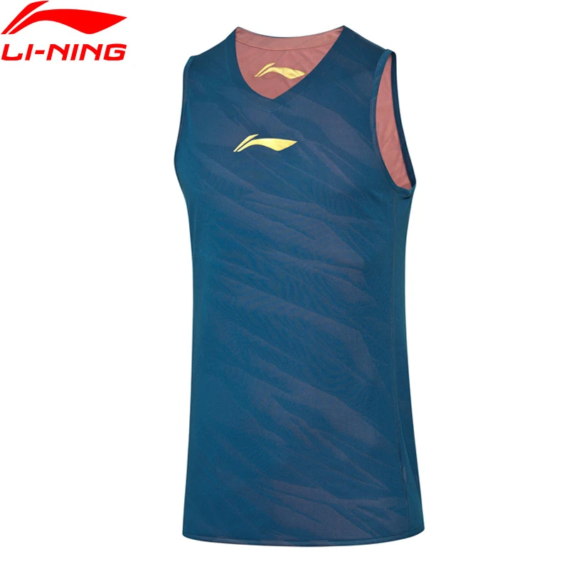 

Li-Ning Men CBA Basketball Competition Vest Reversible 100%Polyester Regular Fit LiNing Sports Sleeveless T-Shirt AAYP311 COND19