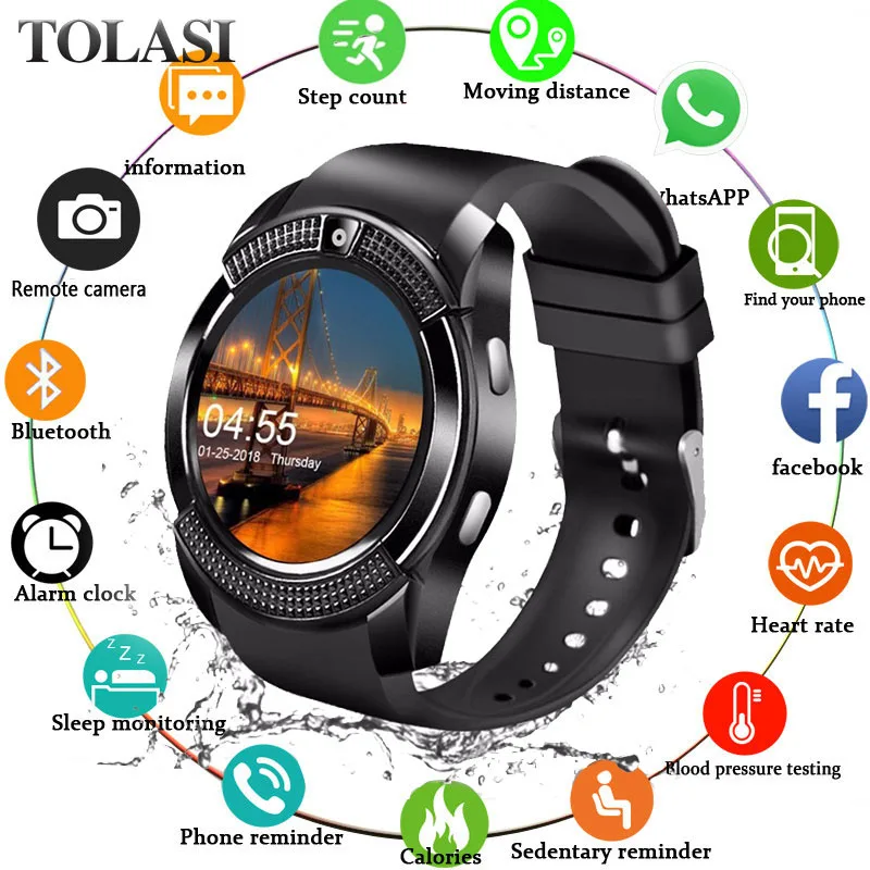 

Sport Bluetooth Smart Watch Touch Screen Wrist Watch with Camera/SIM Card Slot Waterproof Smart Watch Men Women VS DZ09 X6 M2 A1