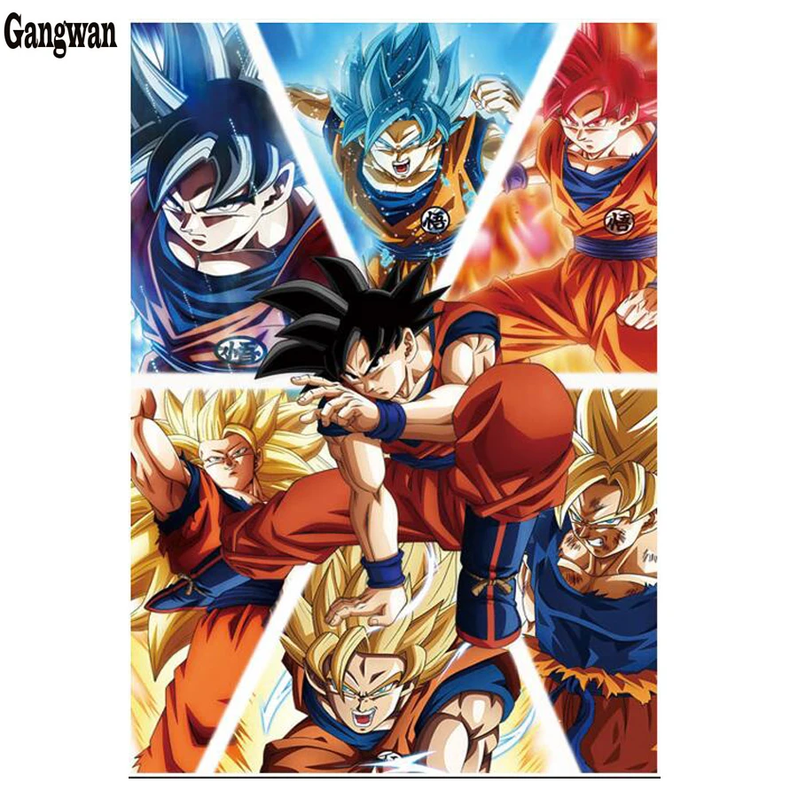 5d кристальная живопись Алмазная роспись дракона шар Z Goku полный квадратный/круглый дрель рукоделие горный хрусталь вышивка мозаика живопись