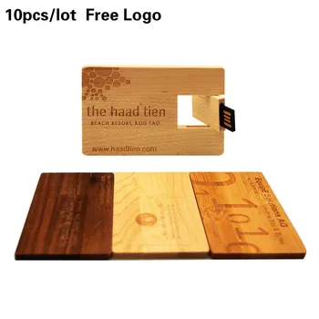 

10pcs/lot Free LOGO Customized Wooden 2.0 Usb Pen Drive 4GB 8GB 16GB 32GB Pendrive Wood Card USB flash drive Memory Stick Gifts